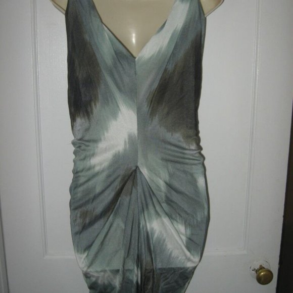 DVF Diane Von Furstenberg MILTON Draped Blurred Print Dress Grey - Picture 9 of 12